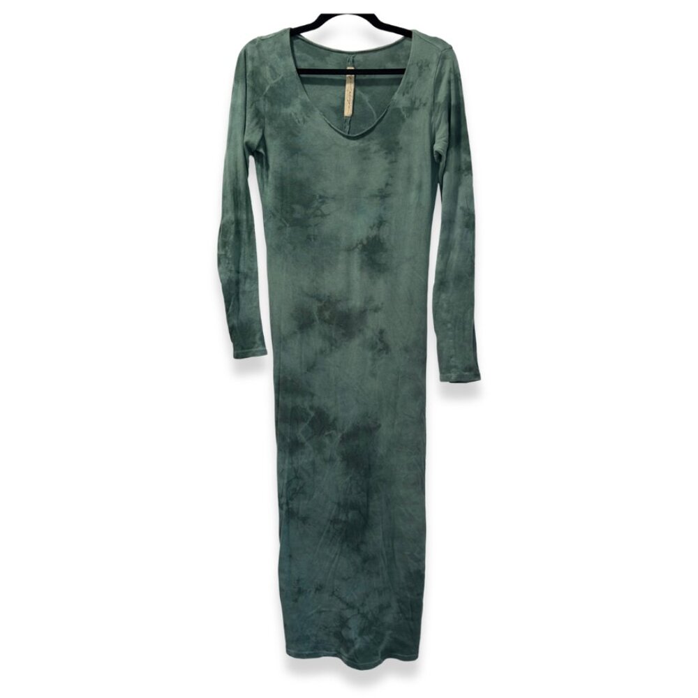Raquel Allegra Green Tie-Dye Long Sleeve Midi Dress Size 0